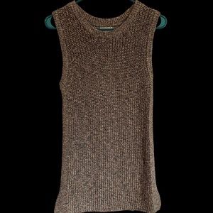 Ella Moss Warm Multicolor rope ribbed braided crochet sleeveless sweater top M